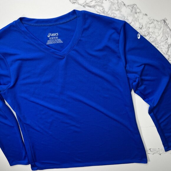 ASICS - Women's Ready Set Long Sleeve V neck TShirt - New Blue - Size XL - Picture 4 of 11